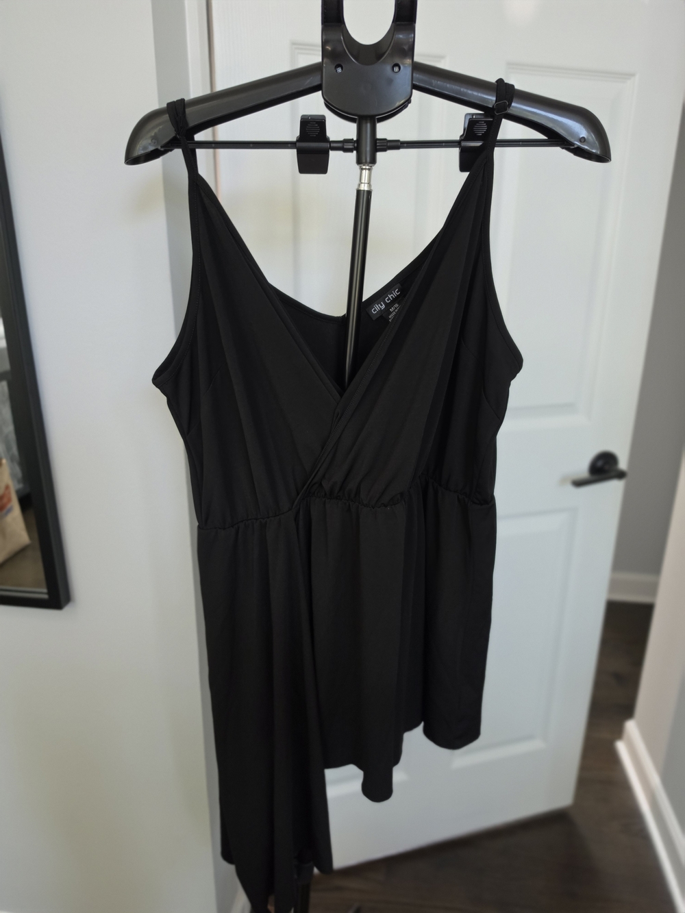 City Chic Black V-Neck Draped Sleeveless Camisole